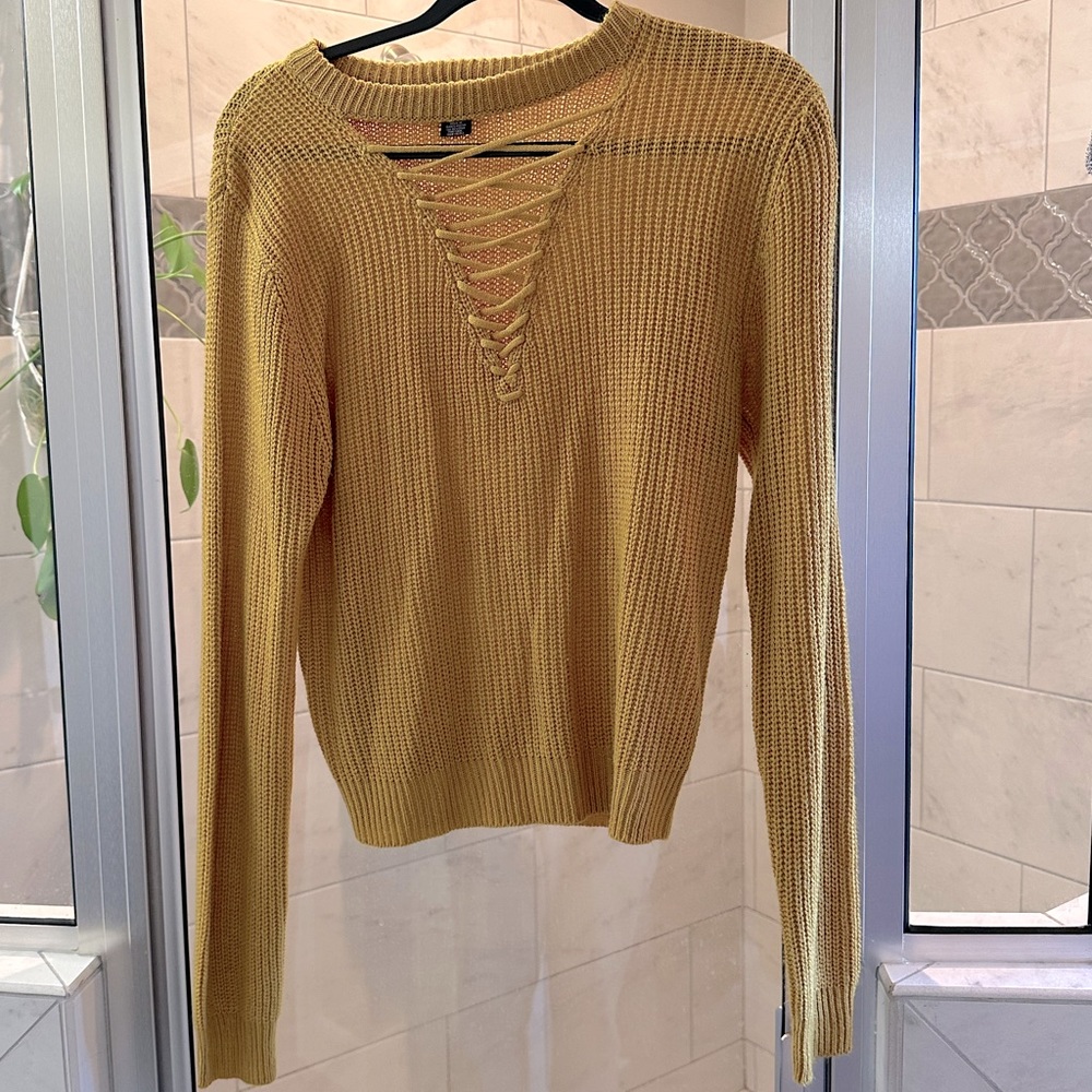 Yellow knit sweater
